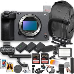 Sony FX3A Full-Frame Cinema Camera | 10.2MP | 256GB Memory + Microphone + LED Video Light + Spare Batteries + U-Grip + Hand Grip + More (Pro Bundle) - Thumbnail 1