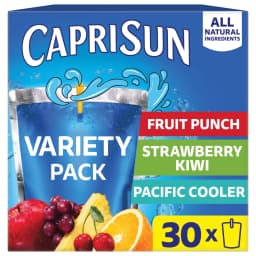 Capri Sun Flavored with Other Natural Flavor Juice Drink Blend, 30 Pouches, for School Lunches and On-the-Go Hydration, Fruit Punch, Strawberry Kiwi - Thumbnail 1