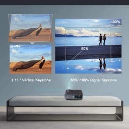 FLZEN F1A 1.2:1 Throw 1080p 1080P Full HD Home Theatre Video Projector, Black - Thumbnail 8