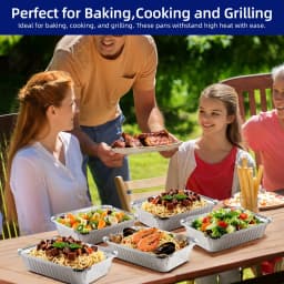 BagDream 50 Pack Aluminum Pans with Lids 8x6" Disposable Foil Pans, Aluminum Roasting Trays for Holiday Cooking, Parties Meal Prep, Storage, Heating - Thumbnail 6