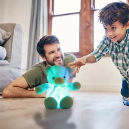 Light up LED Teddy Bear Stuffed Animal Soft Plush Toy, Birthday Valentines Gift for Toddler Kids Adult, 12 inch, Blue - Thumbnail 4