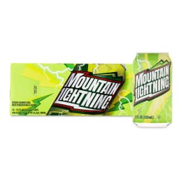 Great Value Mountain Lightning Citrus Flavored Soda Pop, 12 fl oz, 12 Pack Cans - Thumbnail 1