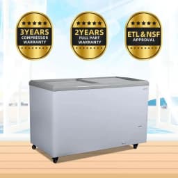 NAFCOOL 12.4 Cu. Ft Horizontal Freezer - Commercial Refrigerator, Glass Door Refrigerator, LED Lighting, White - Thumbnail 4
