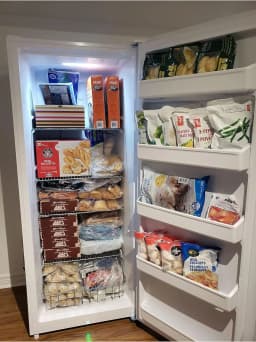 SMAD Convertible Single Door 13.8 Cu ft Upright Freezer Refrigerator with Rolling Wheels, White - Thumbnail 8