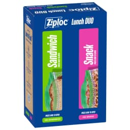 Ziploc® Brand Lunch Duo Variety Pack with EasyGuide™ Texture, Grip 'n Seal Technology™, 200 Count - Thumbnail 12
