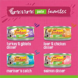 Purina Friskies Pate Variety Pack, Surfin' and Turfin' Favorites, Wet Cat Food, 5.5 oz Can, 32 Pack - Thumbnail 4