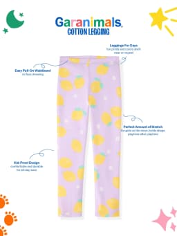 Garanimals Newborn, Baby & Toddler Girl Cotton Pull-on Leggings, Sizes 0M–6T, Single & 3-pack - Thumbnail 8