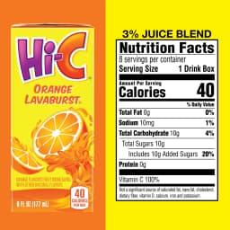 Hi-C Orange Lavaburst Juice Drink Cartons, 6 fl oz, 8 Pack - Thumbnail 8