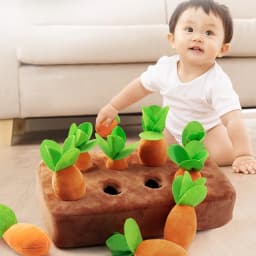 Dogs Carrot Snuffle Mat, Interactive Dog Plush Puzzle Toys, Pull Radish Dog Chew Toy, 2 in 1 Non-Slip Nosework Feed Games, Pet Stress Relief - Thumbnail 2