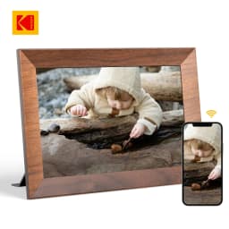 Kodak 10-inch WIFI Digital Picture Frame with 32GB Storage, IPS Touch Screen, Gift for Loved One – Wood - Thumbnail 1