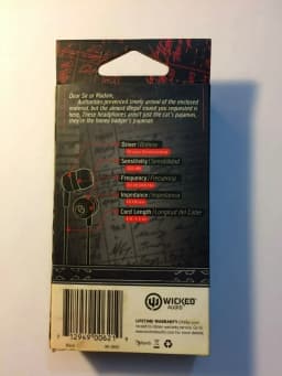 RHEA- Wicked Audio Deuce In-Ear Headphones Earbuds Model Wi-1800 - Black - New In Box - Thumbnail 2