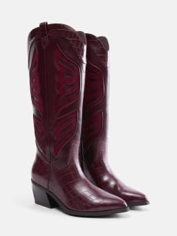 Madden NYC Women's Faux Leather Croco Butterfly Boots - Thumbnail 2
