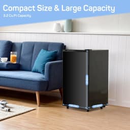 Nextay Mini Fridge for Bedroom 3.2 Cu.Ft Small Refrigerator with Freezer for Dorm Office,Black - Thumbnail 2