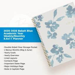 Blue Sky 2025-2026 Academic Year Weekly and Monthly Planner Calendar, July 2025 - June 2026, 12-Month, 8.5" x 11", Flexible Cover, Wirebound - Thumbnail 9