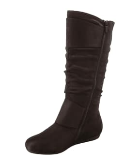 Women's Casual Flat Heel Side Zip Wide Calf Knee High Mid-Calf Boots Shoes ( Brown, 10) - Thumbnail 3