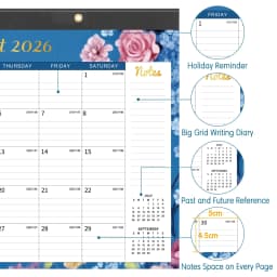 Deli 2027 Desk Calendar 18 Monthly 17 x 12" Desktop/Wall Calendar, Thick Paper with Julian Dates and Block for Home School Office - Thumbnail 8
