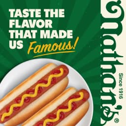 Nathan's Famous Bun Length Skinless Beef Franks, 12 oz - Thumbnail 4