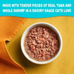 Meow Mix Tender Favorites with REAL Tuna & Whole Shrimp in Sauce, Wet Cat Food, 2.75 oz - Thumbnail 5