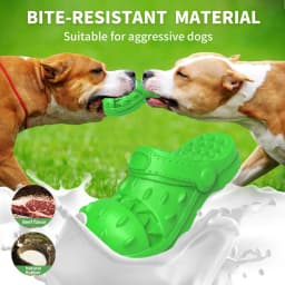 PcEoTllar Dog Toys for Aggressive Chewers Large Breed, Slipper Shape Squeaky Dog Chew Toys for Aggressive Chewers Puppies Medium Large Dogs, Green - Thumbnail 5