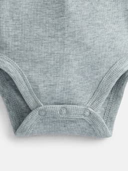 Wonder Nation Baby Boys' Thermal Henley Bodysuit with Long Sleeves, Sizes 0M-24M - Thumbnail 3