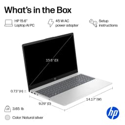 HP 15.6 inch HD Windows Laptop AI Intel Core Ultra 5 225U 8GB 512GB SSD Natural Silver - Thumbnail 7