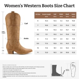 SMILIN Women's Knee High Cowboy Boots, Embroidered Pointed Toe Tall Western Cowgirl Boots, Camel, Size 8 - Thumbnail 7