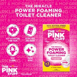 The Pink Stuff Miracle Power Foaming Toilet Cleaner, Self-Activating Formula, Stain Remover, 3 Treatments, 10.5 oz - Thumbnail 9