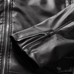 DUMUIELD Men Faux Leather Jacket Full Zip Up Collar PU Leather Motorcycle Jacket Plus Size Bomber Coat Outwear with Pockets Black,L - Thumbnail 5