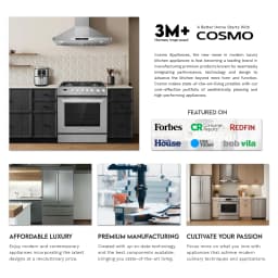 Cosmo 30 in. Vista Collection 17.5 cu. ft. Counter Depth 3-Door French Door Refrigerator, Freezer Drawer, Stainless Steel - Thumbnail 11