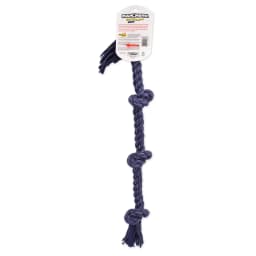 Mammoth Flossy Chews Cottonblend Denim 4 Knot Tug Rope Dog Toy , Large, 27" - Thumbnail 4