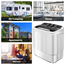 Gymax Compact Mini Twin Tub 8lbs Washing Machine Washer Spinner - Thumbnail 2