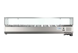 KoolMore 71 in. Eight Pan Refrigerated Countertop Condiment Prep Station - Thumbnail 4