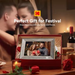 Kodak 10.1-inch Digital Photo Frame, Touchscreen, 32GB, Wi-Fi, Solid Wood, Gray - Thumbnail 8