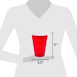 Great Value Red Disposable Plastic Party Cups, 18 oz, 50 Count - Thumbnail 4