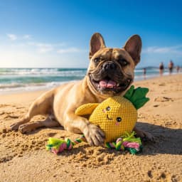 Vibrant Life Summer Plush Pineapple Dog Toy with Squeaker, Chew Level 2 - Thumbnail 2
