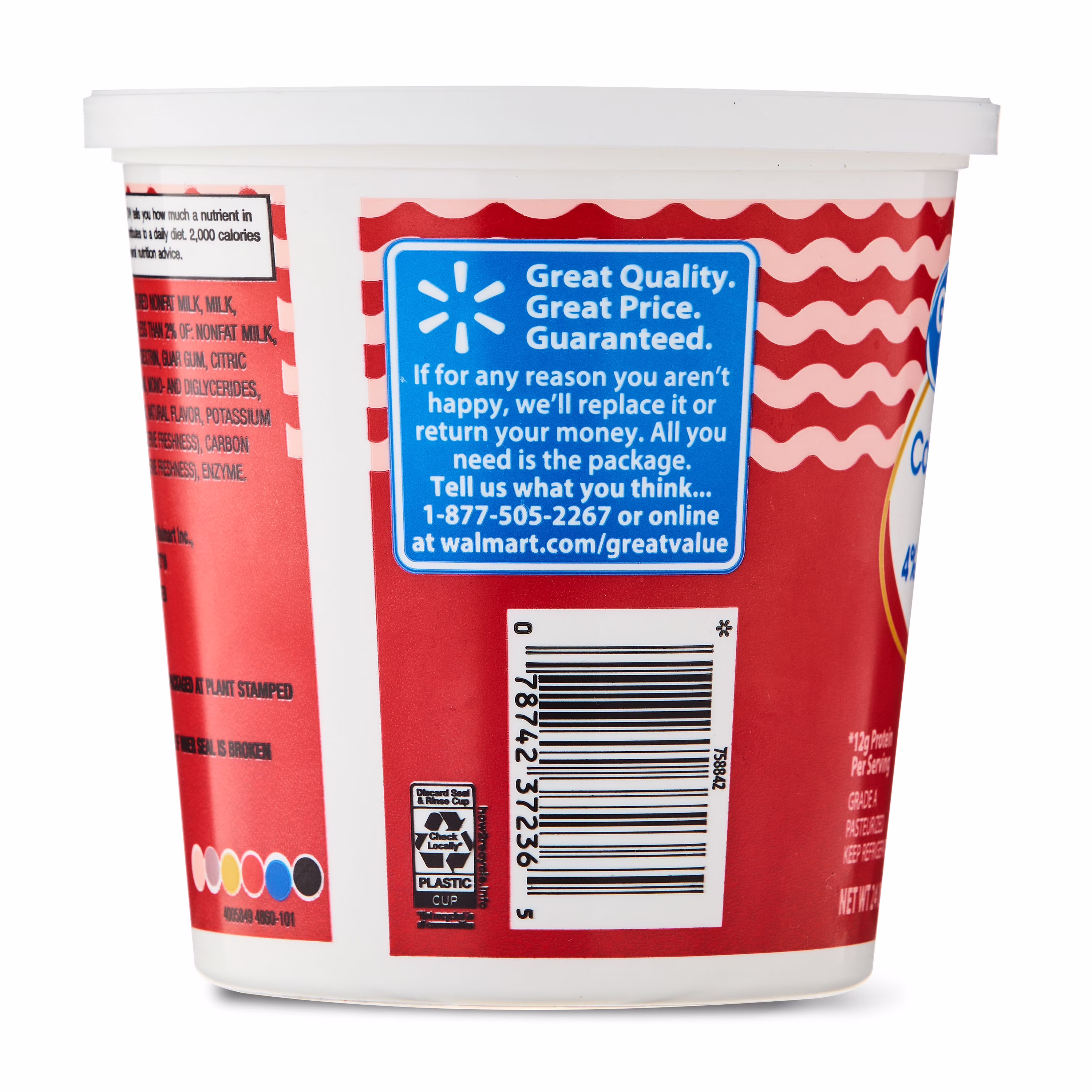 Great Value 4% Milkfat Minimum Small Curd Cottage Cheese, 24 oz - Thumbnail 5