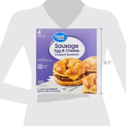 Great Value Croissant Sandwiches Sausage Egg and Cheese, 4.4 oz, 4 Count (Frozen) - Thumbnail 9