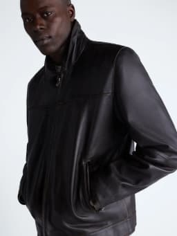 Free Assembly Men's Leather Jacket with Zip Pockets, Sizes XS-2XL - Thumbnail 5