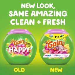 Gain Plus Flings Laundry Detergent Soap Pacs, All-In-One, Happy Hibiscus Scent, 32 Count - Thumbnail 8