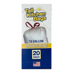 Basic Kitchen Trash Bags, 13 Gallon, Drawstring, 20 Bags - Thumbnail 3