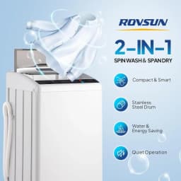 VINGLI 25LBS Full-Automatic Electric Laundry Machine， Portable Washing Machine with Stainless Steel Drum, 110V Compact Washer, Washer and Dryer Combo - Thumbnail 3