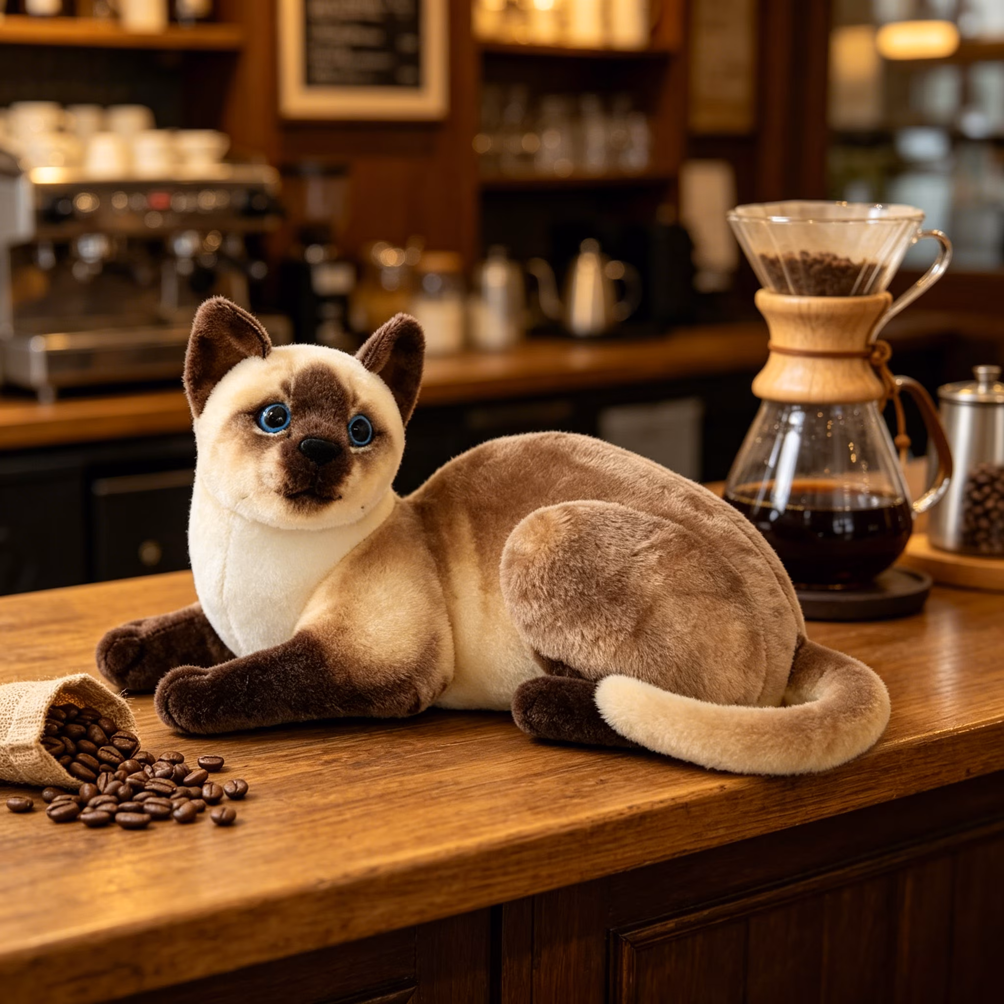 BESTSKY 2026 New Body Pillow Siamese Cat Funny Stuff Simulate Kitten Weighted Stuffed Animals Style 6 20Cm for Snuggling Bedtime Home Decor Playtime - Thumbnail 3