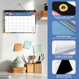 Deli 2027 Desk Calendar 18 Monthly 17 x 12" Desktop/Wall Calendar, Thick Paper with Julian Dates and Block for Home School Office - Thumbnail 7