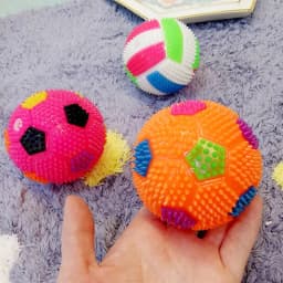 Walbest Light Up Dog Balls Glowing Elastic Balls LED Flashing Spike Pet Balls Molar Ball Pet Light Color Balls Interactive Pet Toys for Cats Dogs - Thumbnail 3