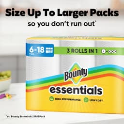 Bounty Essentials Paper Towels Select-A-Size, 2 Triple Rolls, White, 162 Sheets Per Roll - Thumbnail 12