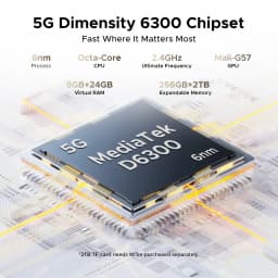 DOOGEE Fire 7 Ultra 5G Rugged Cell Phone,13000mAh Battery/33W Fast Charge,32GB+256GB(2TB TF),6.6"HD+90Hz,IP68/IP69K,125dB Speaker,Nfc,Dual Sim - Thumbnail 2