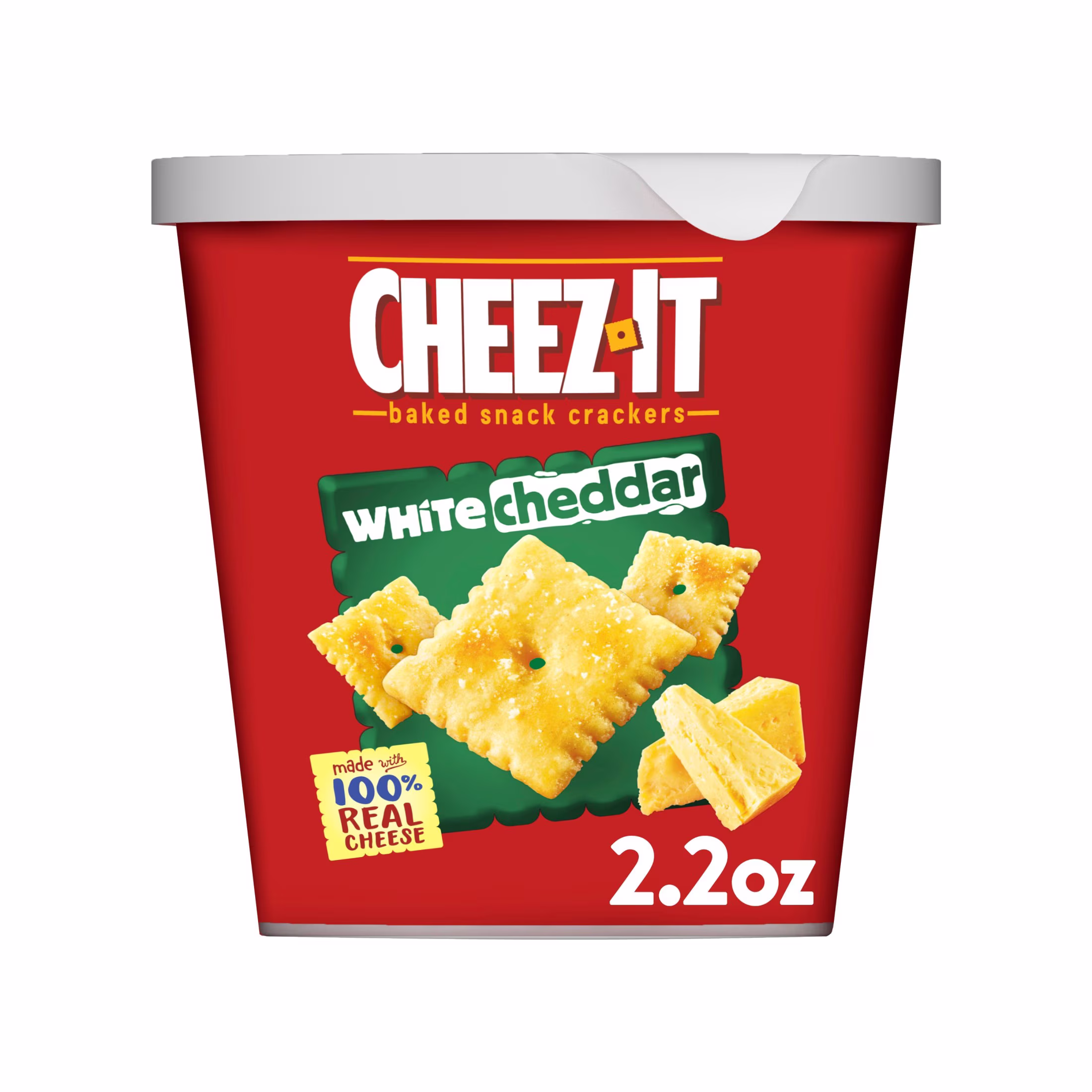 Cheez-It White Cheddar Cheese Crackers, Baked Snack Crackers, 2.2 oz - Thumbnail 1