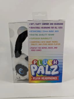 RHEA- Plush Travel Palz Plush Headphones Panda Bear Kids 3+ 3.2 Ft Retractable Cable - Thumbnail 3