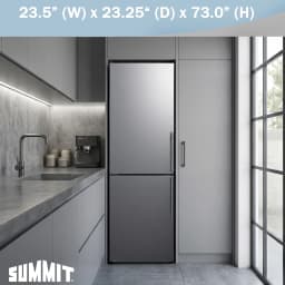 Summit 24 Inch Refrigerator, 10.8 cu.ft. cu.ft Capacity, Bottom Freezer, With Ice Maker, Stainless Steel Look - FFBF235PLIMLHD (Left Handed Door - Thumbnail 5