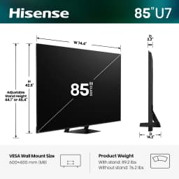 Hisense 85" U7 Mini-LED ULED 4K UHD Smart Google TV (85U7SG, 2026 Model) - Hi - QLED MiniLED , Native 165Hz, VRR 330 - Thumbnail 2